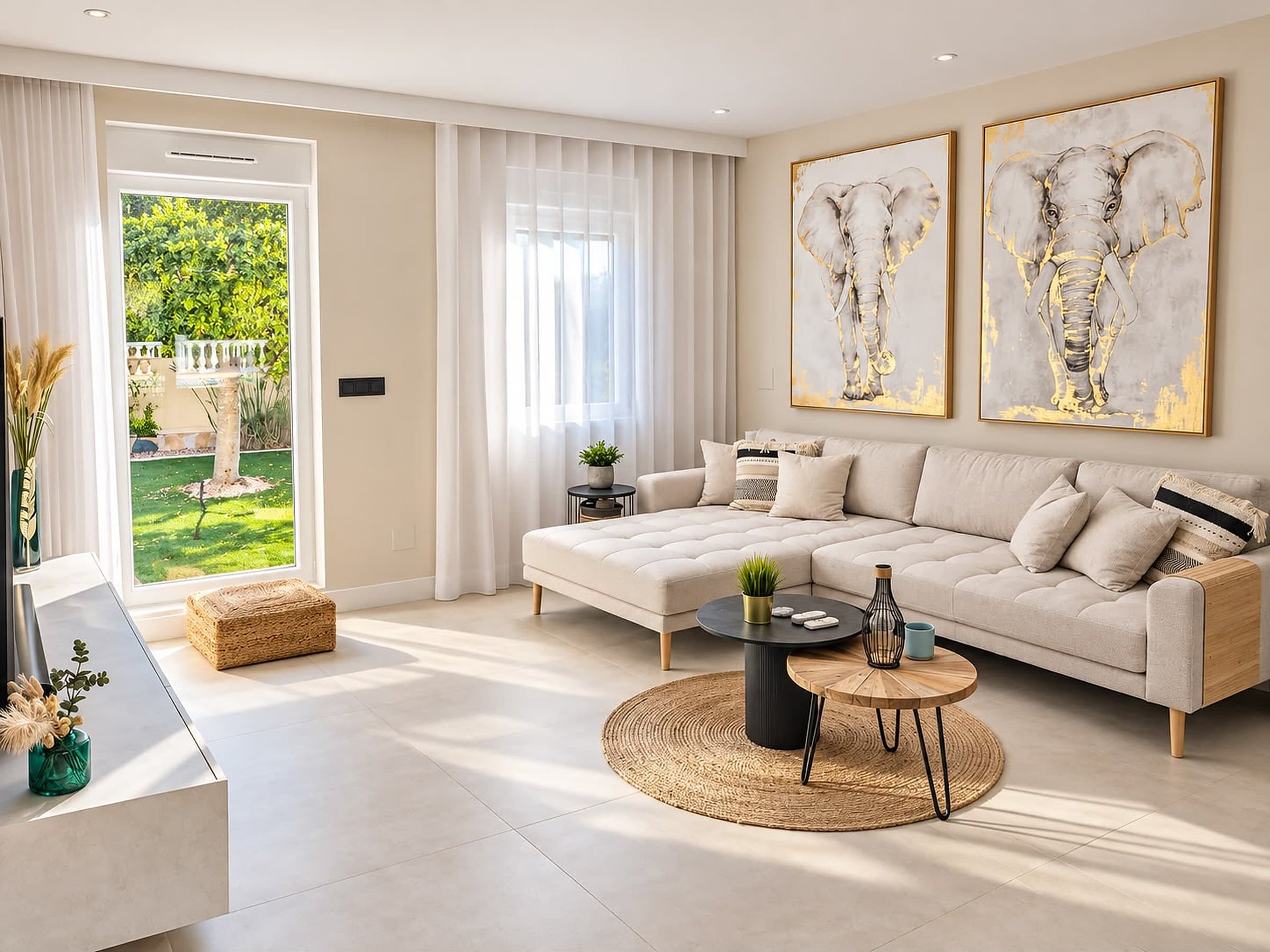 Renoviertes Wohnzimmer in einer Villa in Torretas